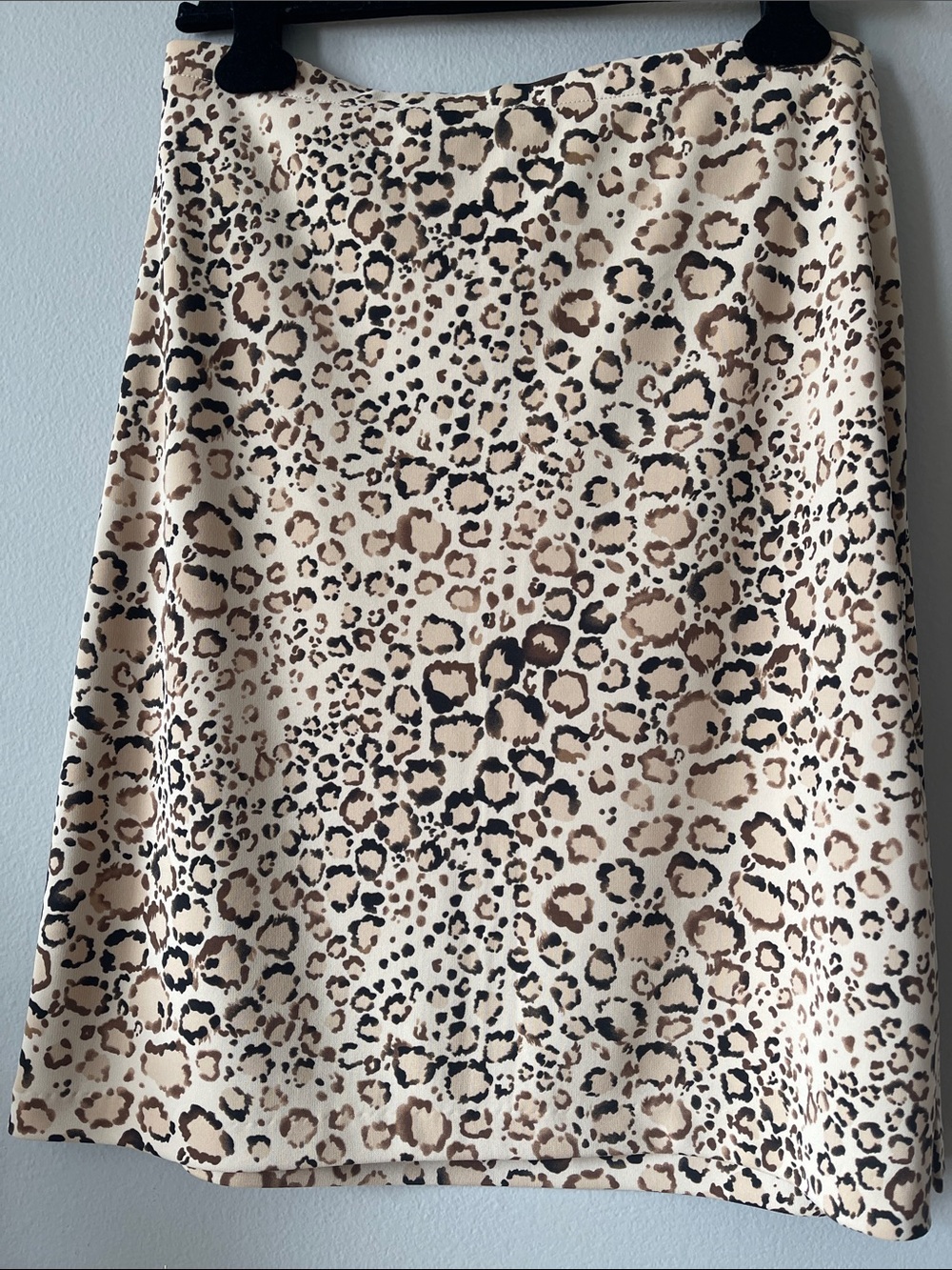 Kenneth Cole Y2K Beige and Brown Leopard Print A-Line Skirt
